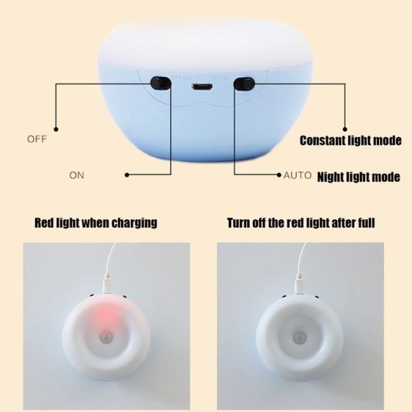 XYD-1001 Intelligent Human Body Induction + Light Sensor LED Night Light Desk Lamp Corridor Wall Lamp (White+Yellow Light) - Image 4