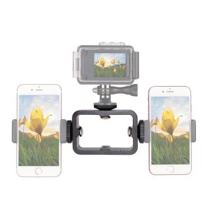 2 PCS Multi-Device Tripod Mount Adapter Live Broadcast Bracket 3 x 1 / 4 inch Threads Screw Clip