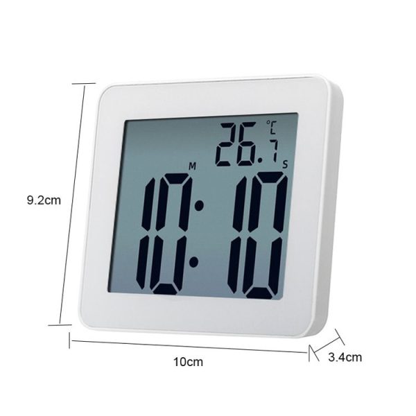 Waterproof Wall Clock LCD Bathroom Clock Kitchen Electronic Alarm Clock - Image 2