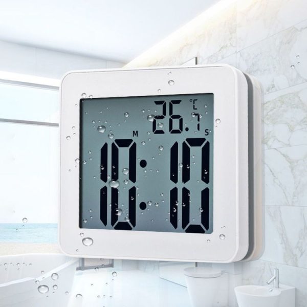 Waterproof Wall Clock LCD Bathroom Clock Kitchen Electronic Alarm Clock - Image 6