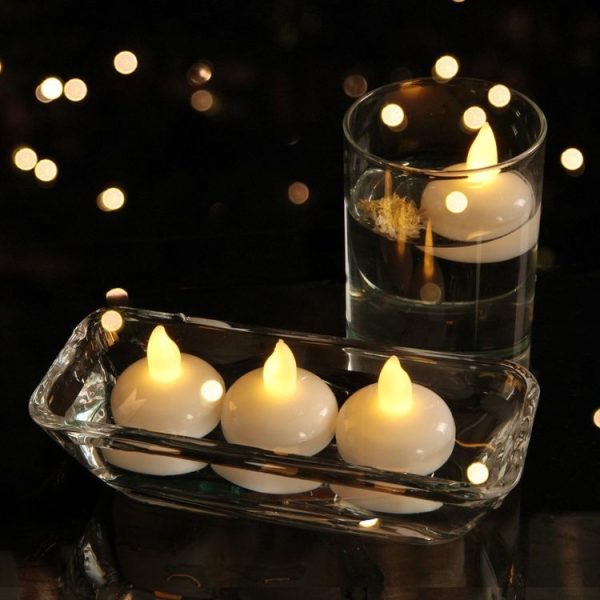 12 PCS Waterproof Candles SPA Shower Water Decorative Candle Lights LED Floating Candles (Yellow Light) - Image 6