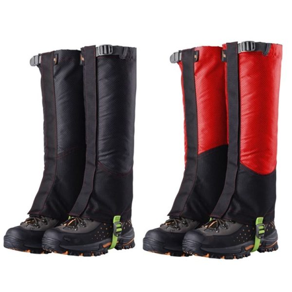 LUCKSTONE Outdoor Mountaineering Hiking Skiing Wear-Resistant Oxford Foot Cover, Size: L (Red Black) - Image 2
