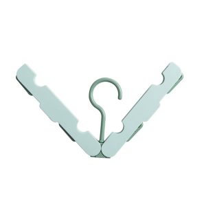 Travel Foldable Portable Clothes Hanger Household Anti-Skid And Windproof Clothes Hanger (Light Green)