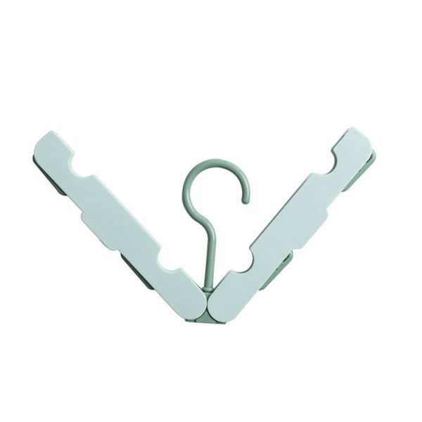 Travel Foldable Portable Clothes Hanger Household Anti-Skid And Windproof Clothes Hanger (Light Green)