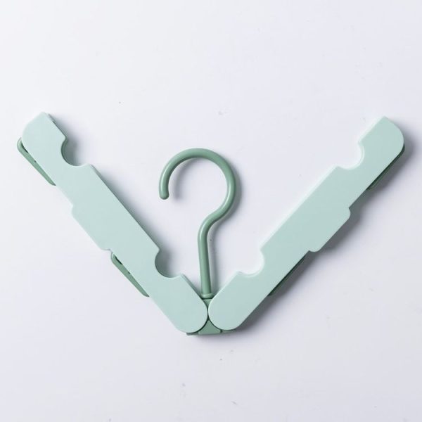 Travel Foldable Portable Clothes Hanger Household Anti-Skid And Windproof Clothes Hanger (Light Green) - Image 2