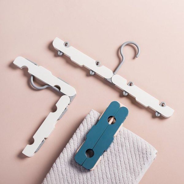 Travel Foldable Portable Clothes Hanger Household Anti-Skid And Windproof Clothes Hanger (Light Green) - Image 3