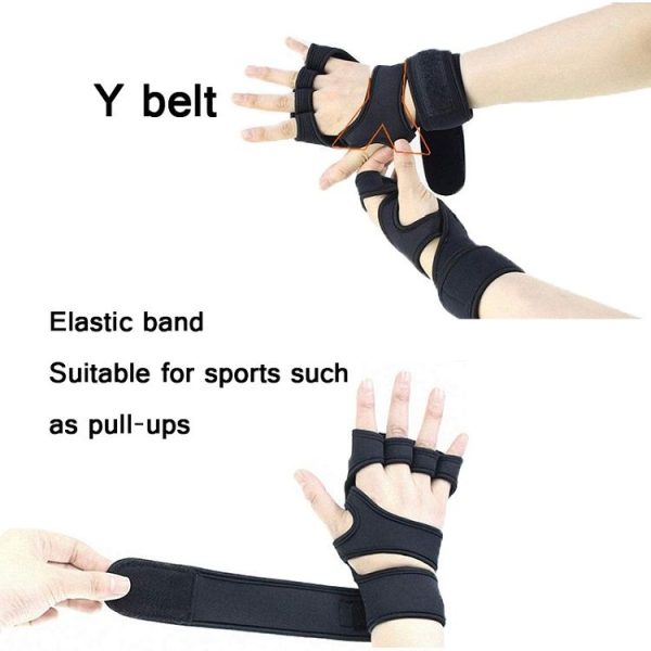 Half-Finger Sports Gloves Non-Slip Silicone Fitness Equipment Gloves Sports Compression Wristbands, Specification: L (Black) - Image 3