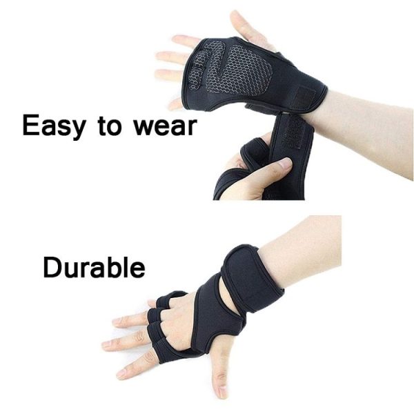 Half-Finger Sports Gloves Non-Slip Silicone Fitness Equipment Gloves Sports Compression Wristbands, Specification: XL (Black) - Image 4
