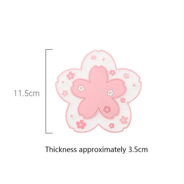 Home Cherry Blossoms Silicone Table Mat Non-Slip Mat Insulation Mat, Specification: Powder Coaster - Image 2