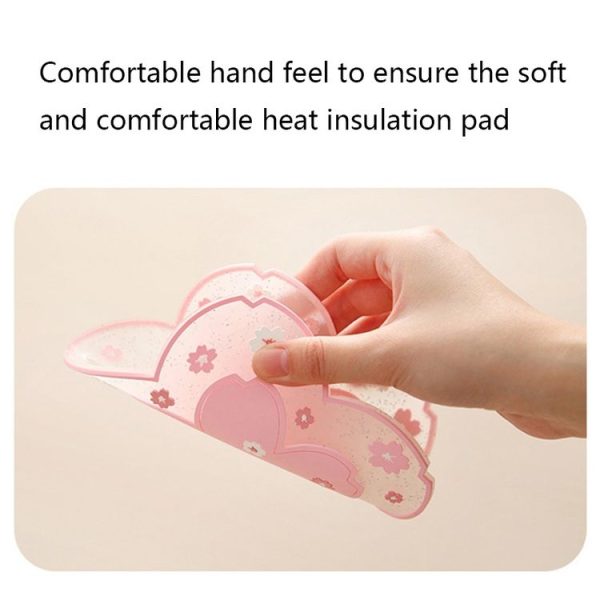 Home Cherry Blossoms Silicone Table Mat Non-Slip Mat Insulation Mat, Specification: Powder Coaster - Image 4