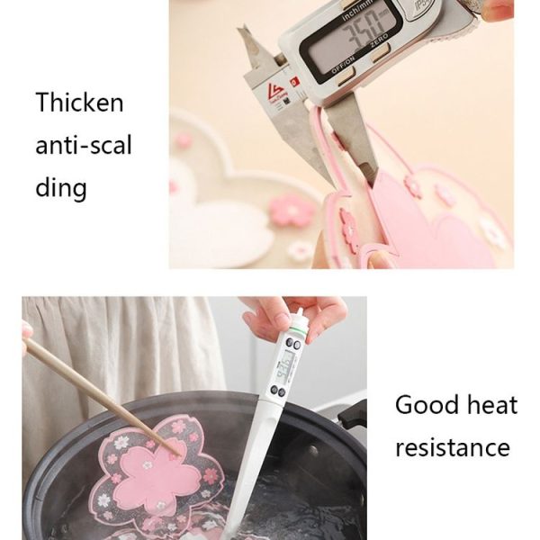 Home Cherry Blossoms Silicone Table Mat Non-Slip Mat Insulation Mat, Specification: Powder Coaster - Image 5