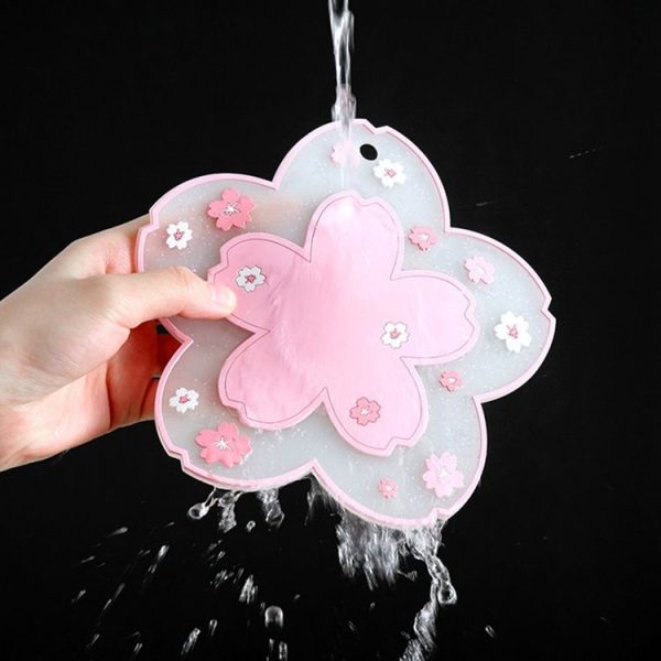 Home Cherry Blossoms Silicone Table Mat Non-Slip Mat Insulation Mat, Specification: Powder Coaster - Image 6
