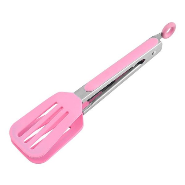 Kitchen Food Tongs Hotel Steak Tongs Insulated Long-Handled Bread Tongs Barbecue Clip Barbecue Clip (Pink)