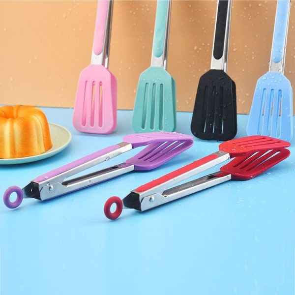 Kitchen Food Tongs Hotel Steak Tongs Insulated Long-Handled Bread Tongs Barbecue Clip Barbecue Clip (Pink) - Image 5