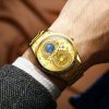 FNGEEN S999 Men Watch Calendar Dragon And Phoenix Pattern Couple Watch (Gold And Gold Surface) - Image 8