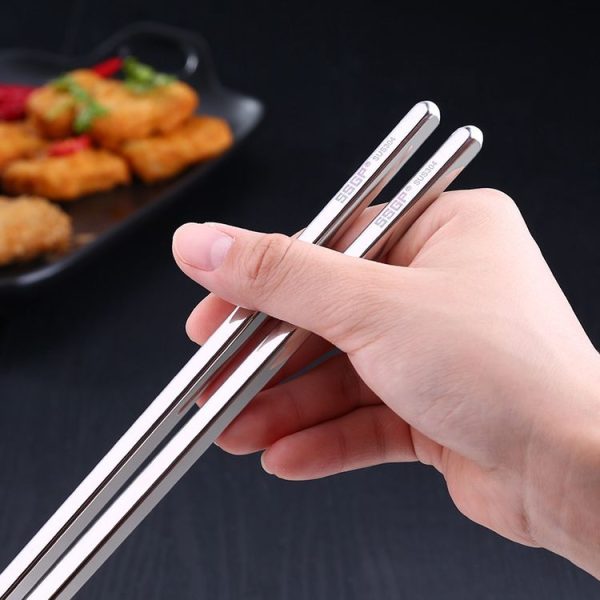 1 Pair Extended Chopsticks Stainless Steel Non-Slip Anti-Scalding Long Chopsticks Noodle Chopsticks Hot Pot Chopsticks - Image 3