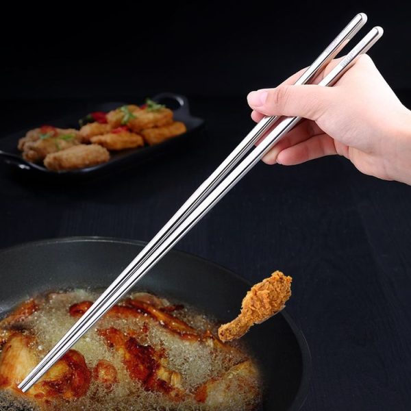 1 Pair Extended Chopsticks Stainless Steel Non-Slip Anti-Scalding Long Chopsticks Noodle Chopsticks Hot Pot Chopsticks - Image 7