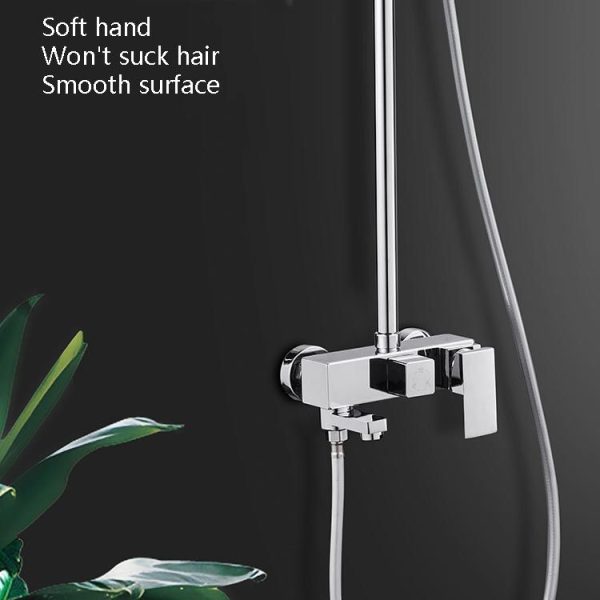 Shower Hose Water Heater Rain Shower Bathroom Stainless Steel Shower PVC Nozzle Hose, Specification: 2m Silver - Image 7