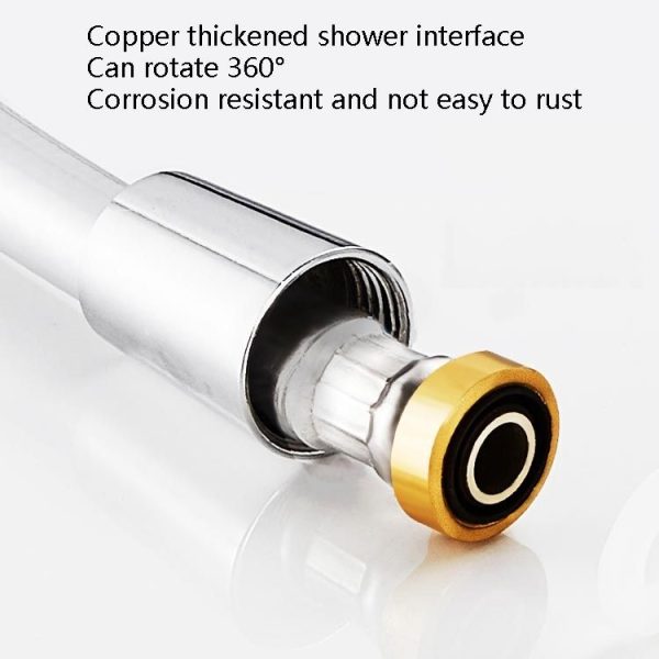 Shower Hose Water Heater Rain Shower Bathroom Stainless Steel Shower PVC Nozzle Hose, Specification: 1.5m Golden - Image 4