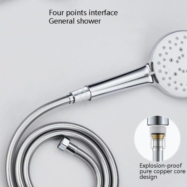 Shower Hose Water Heater Rain Shower Bathroom Stainless Steel Shower PVC Nozzle Hose, Specification: 1.5m Golden - Image 6