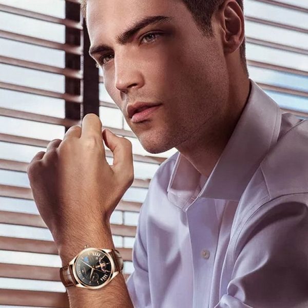FNGEEN 5606 Men Luminous Casual Quartz Watch (White Steel White Shell Black Surface) - Image 11