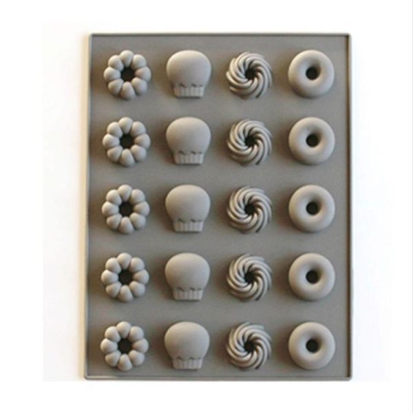 Silicone Cake Mold 25 Grid Fudge Hard Candy Silicone Biscuit Mold (Donuts)