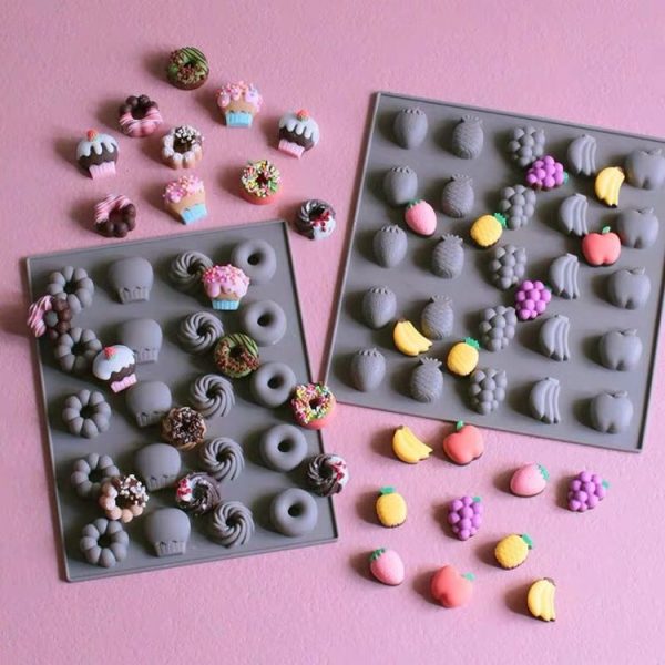 Silicone Cake Mold 25 Grid Fudge Hard Candy Silicone Biscuit Mold (Donuts) - Image 2