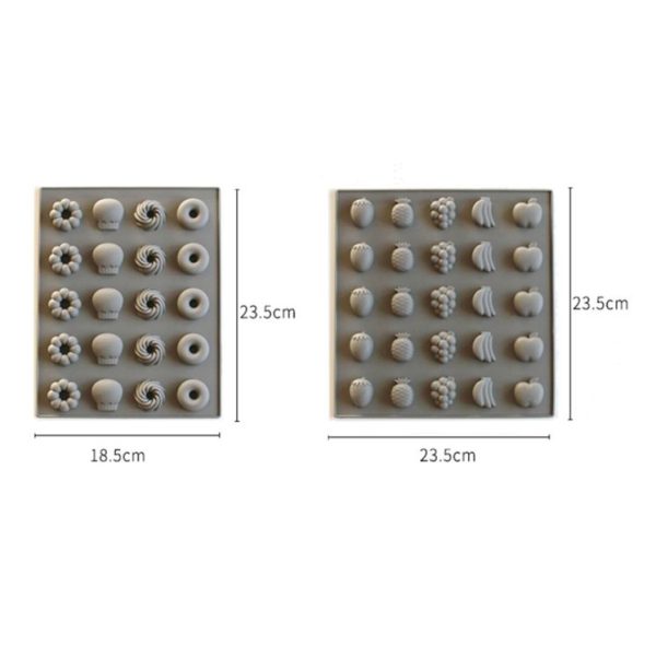 Silicone Cake Mold 25 Grid Fudge Hard Candy Silicone Biscuit Mold (Donuts) - Image 3