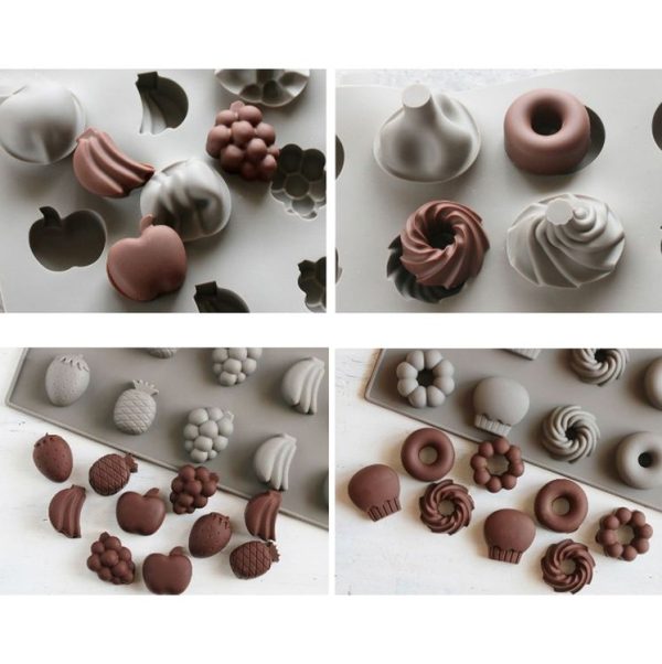 Silicone Cake Mold 25 Grid Fudge Hard Candy Silicone Biscuit Mold (Donuts) - Image 5