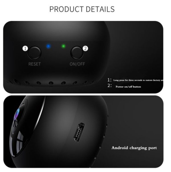 A12 Mini 1080P 5GHz Wireless WiFi Security Camera Night Vision Remote Home Small Surveillance Camera (Matte Black) - Image 13