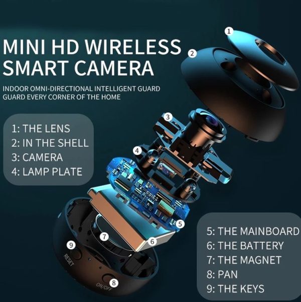 A12 Mini 1080P 5GHz Wireless WiFi Security Camera Night Vision Remote Home Small Surveillance Camera (Matte Black) - Image 3