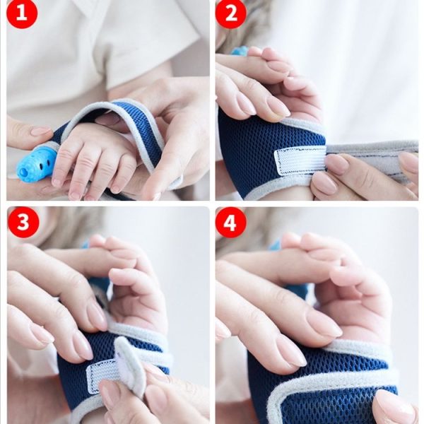 ZT001 Baby Silicone Molar Finger Cots Children Anti-Bite Hand Breathable Thumb Cots Teether Maternal And Baby Products (Blue Transparent) - Image 9