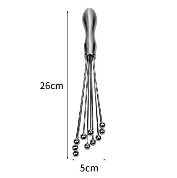 Manual Whisk Stainless Steel Glass Bead Egg Whisk Kitchen Household Hand-Held Baking Tools Type B 10 Inch - Image 2