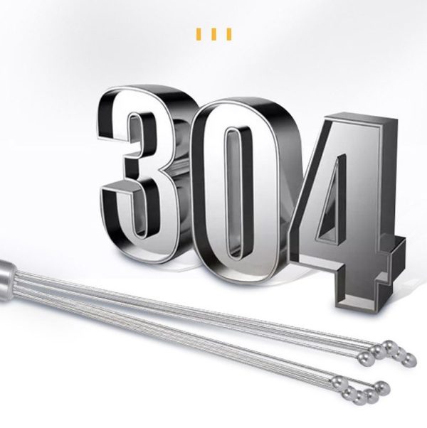 Manual Whisk Stainless Steel Glass Bead Egg Whisk Kitchen Household Hand-Held Baking Tools Type B 10 Inch - Image 6