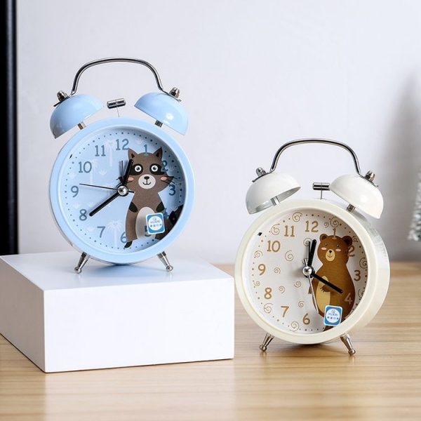 Cartoon Alarm Clock Ringing At The Bedside Of Students Metal Alarm Clock With Night Light, Color Random Deilvery - Image 6