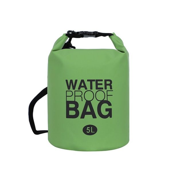 5L Outdoor Waterproof Bag PVC Portable Drifting Upstream Waterproof Bucket Bag (Grass Green)