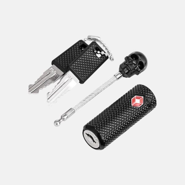 Customs Lock Wire Rope Padlock Skull Customs Code Lock (Black) - Image 4