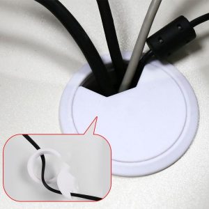 20 PCS ABS Plastic Round Cable Box Computer Desk Cable Hole Cover, Specification: 50mm (White)