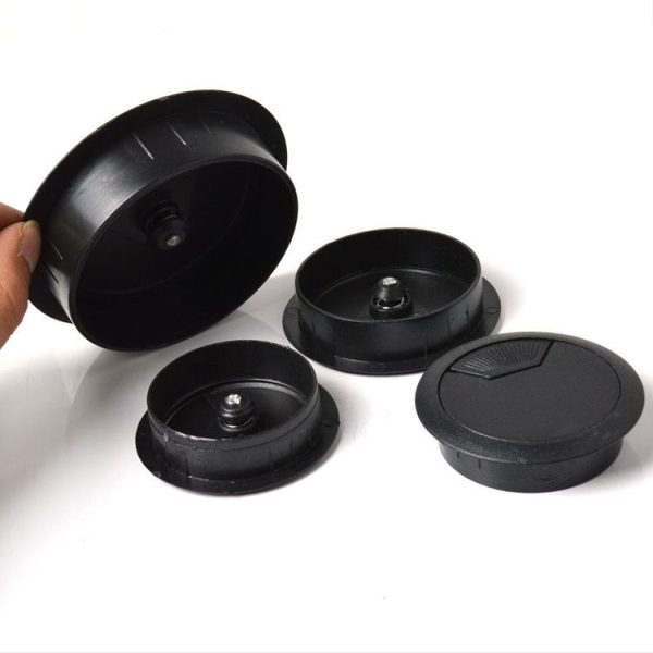 ABS Plastic Round Cable Box Computer Desk Cable Hole Cover, Specification: 80mm (Black) - Image 2