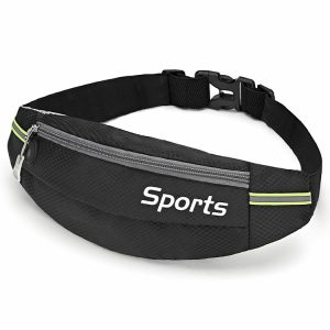 Sports Waist Bag Running Equipment Lightweight Large-Capacity Water-Repellent Breathable Outdoor Bag, Size: 7 inch (Black)