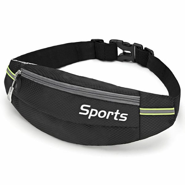 Sports Waist Bag Running Equipment Lightweight Large-Capacity Water-Repellent Breathable Outdoor Bag, Size: 7 inch (Black)