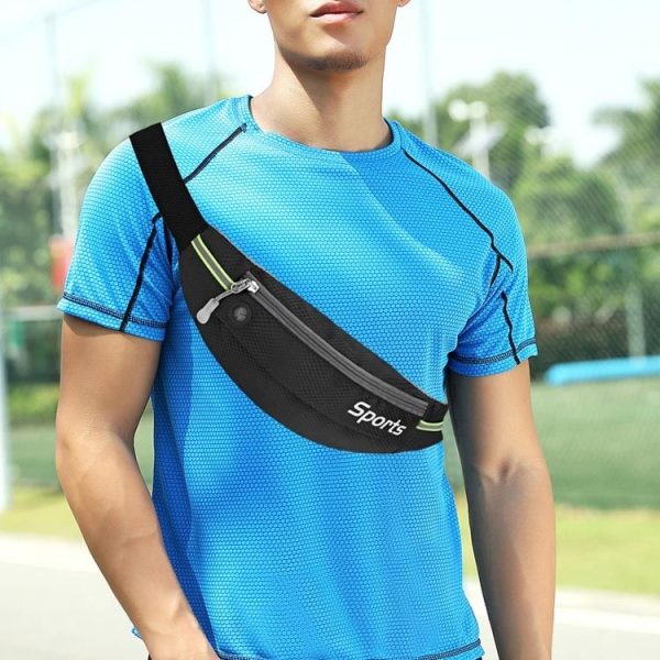 Sports Waist Bag Running Equipment Lightweight Large-Capacity Water-Repellent Breathable Outdoor Bag, Size: 7 inch (Black) - Image 10
