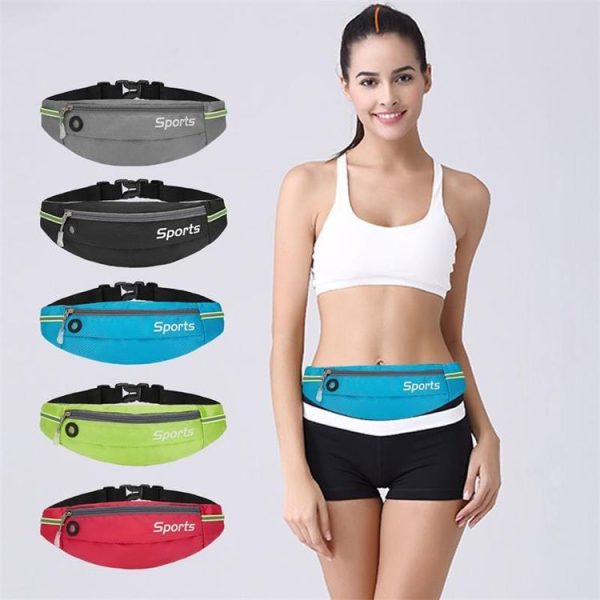Sports Waist Bag Running Equipment Lightweight Large-Capacity Water-Repellent Breathable Outdoor Bag, Size: 7 inch (Black) - Image 2