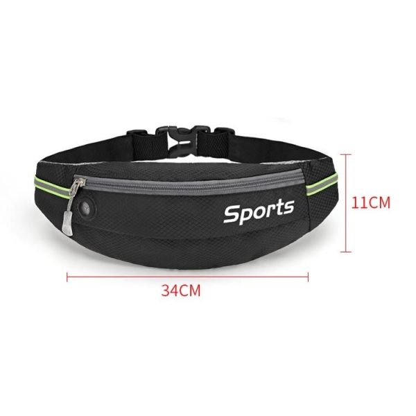 Sports Waist Bag Running Equipment Lightweight Large-Capacity Water-Repellent Breathable Outdoor Bag, Size: 7 inch (Black) - Image 3