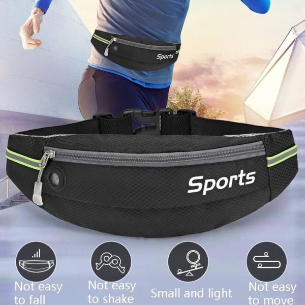 Sports Waist Bag Running Equipment Lightweight Large-Capacity Water-Repellent Breathable Outdoor Bag, Size: 7 inch (Black) - Image 5