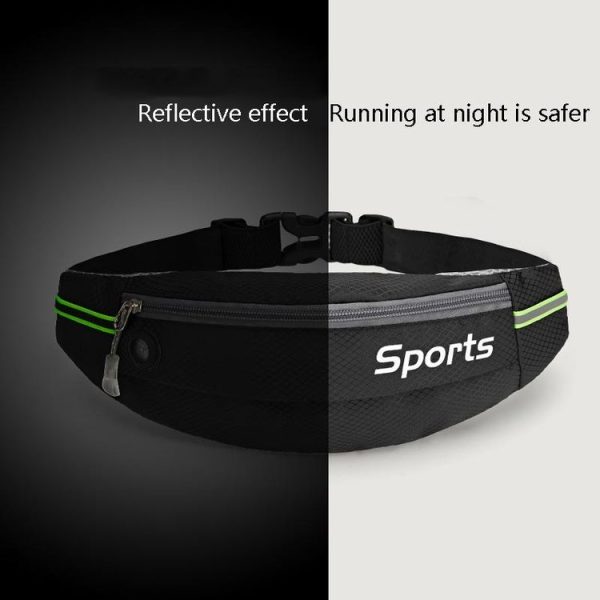 Sports Waist Bag Running Equipment Lightweight Large-Capacity Water-Repellent Breathable Outdoor Bag, Size: 7 inch (Black) - Image 8