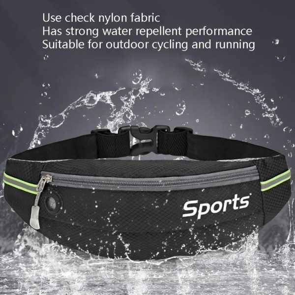 Sports Waist Bag Running Equipment Lightweight Large-Capacity Water-Repellent Breathable Outdoor Bag, Size: 7 inch (Black) - Image 9