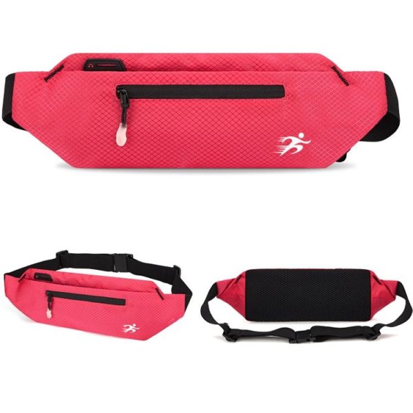 Marathon Exercise Gym Waist Bag Lightweight Waterproof Night Running Multifunctional Equipment Bag, Size: 8 inches (Red) - Image 2