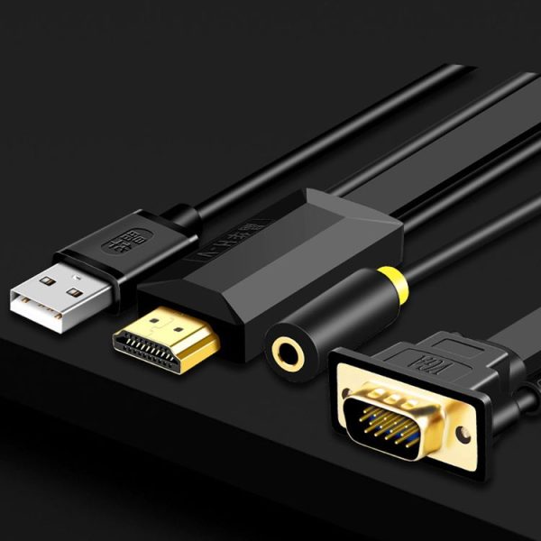 2m JH HV10 1080P HDMI to VGA Cable Projector TV Box Computer Notebook Industrial Display Adapter Cable - Image 2