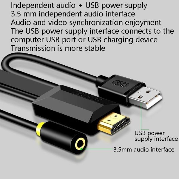 2m JH HV10 1080P HDMI to VGA Cable Projector TV Box Computer Notebook Industrial Display Adapter Cable - Image 5
